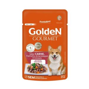 Sachê Golden Gourmet para Cães Adultos Pequen Port Carne 85g