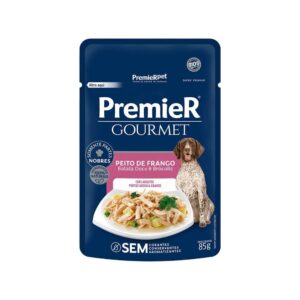 Sachê Premier Gourmet para cães adultos raças medias 85g
