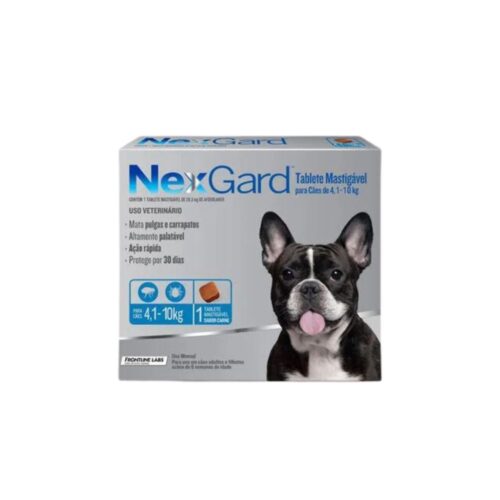 NexGard Antipulgas e Carrapatos para Cães de 4,1 a 10Kg caixa com 1 comprimido NexGard Antipulgas e Carrapatos para Cães de 4,1 a 10Kg caixa com 1 comprimido
