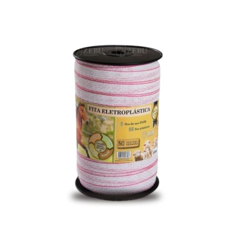 Fita Eletroplastica para Cerca Zebu 20MM rolo com 200 Metros