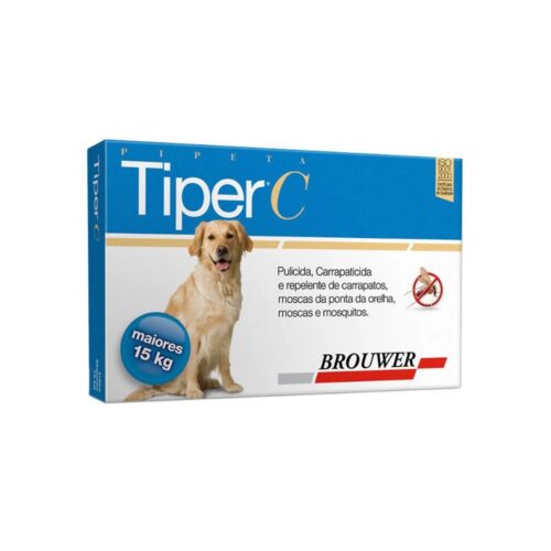 Tiper C 4mL para Cães até 15kg a 45Kg Pipeta Brouwer Único Tiper C 4mL para Cães até 15kg a 45Kg Pipeta Brouwer Único