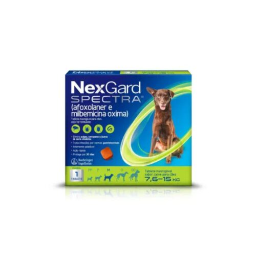 NexGard Spectra M Antipulgas, Carrapatos e Vermífugo para Cães 7,5Kg a 15Kg Caixa com 1 Comprimido NexGard Spectra M Antipulgas, Carrapatos e Vermífugo para Cães 7,5Kg a 15Kg Caixa com 1 Comprimido