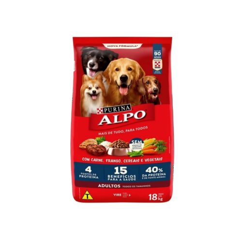 Ração Nestle Purina Alpo Cães Adultos Carnes e Vegetais 18kG