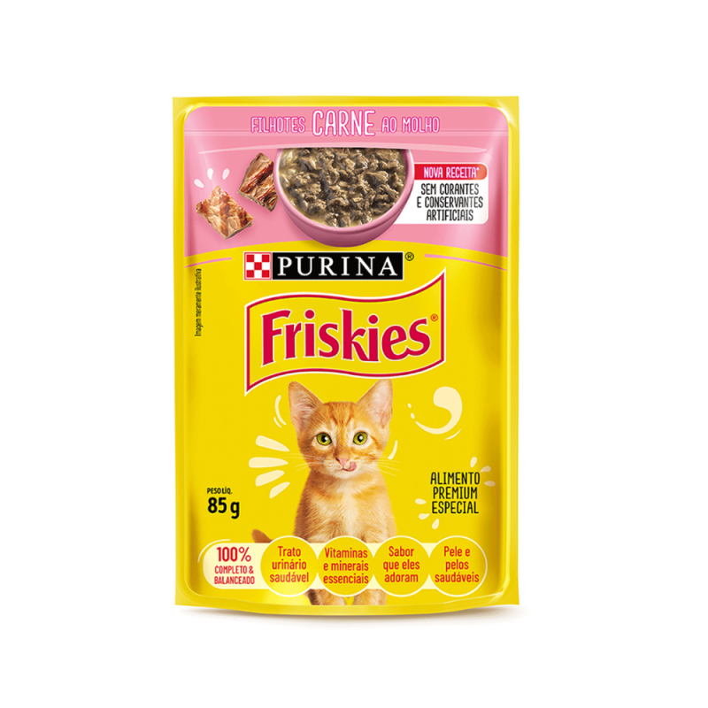 Sachê Friskies Gatos Filhotes Carne ao Molho 85 g