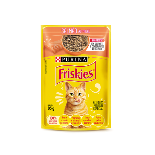 Sachê Friskies Gatos Adultos Salmao ao Molho 85 g
