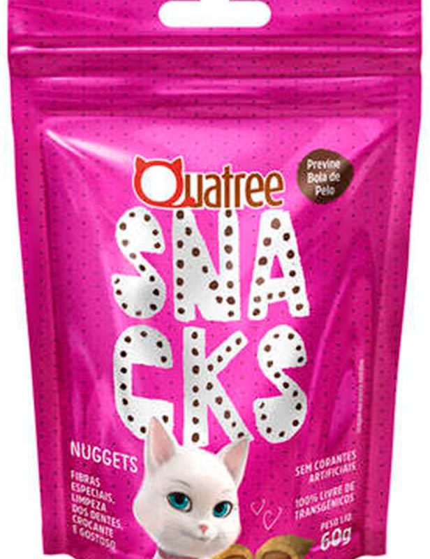 Quatree Snacks Nuggets Gatos Bola de Pelo Frango 60g