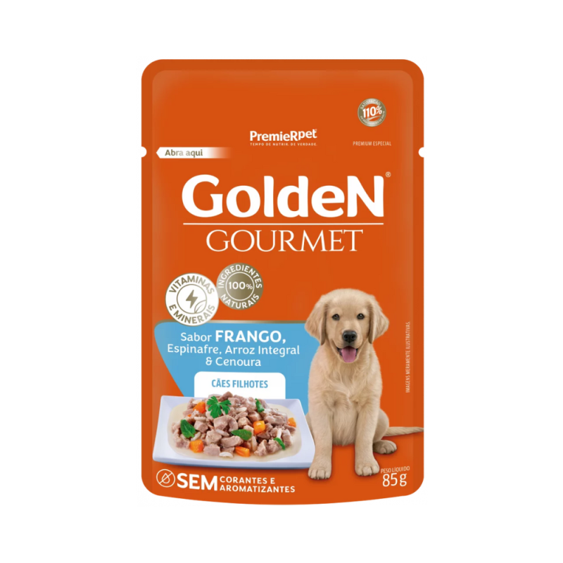 Sachê Golden Gourmet Cães Filhotes Frango 85g