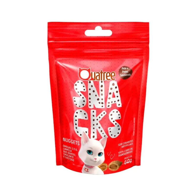 Quatree Snacks Nuggets Gatos Bola de Pelo Carne 60g