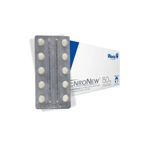 Antibiotico para Cães e Gatos Enronew 150Mg Blister com 10 Comprimidos