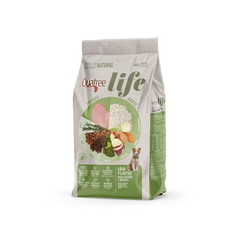 Ração Quatree Life Cães Filhotes Raças Medias e Grandes Frango e Arroz 15Kg Ração Quatree Life Cães Filhotes Raças Medias e Grandes Frango e Arroz 15Kg
