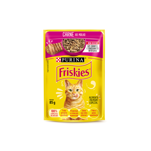 Sachê Friskies Gatos Adultos Carne ao Molho 85 g