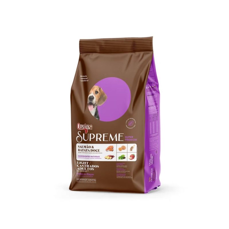 Ração Quatree Supreme Light Salmão e Batata Doce Cães Adultos Todas as Raças 15Kg