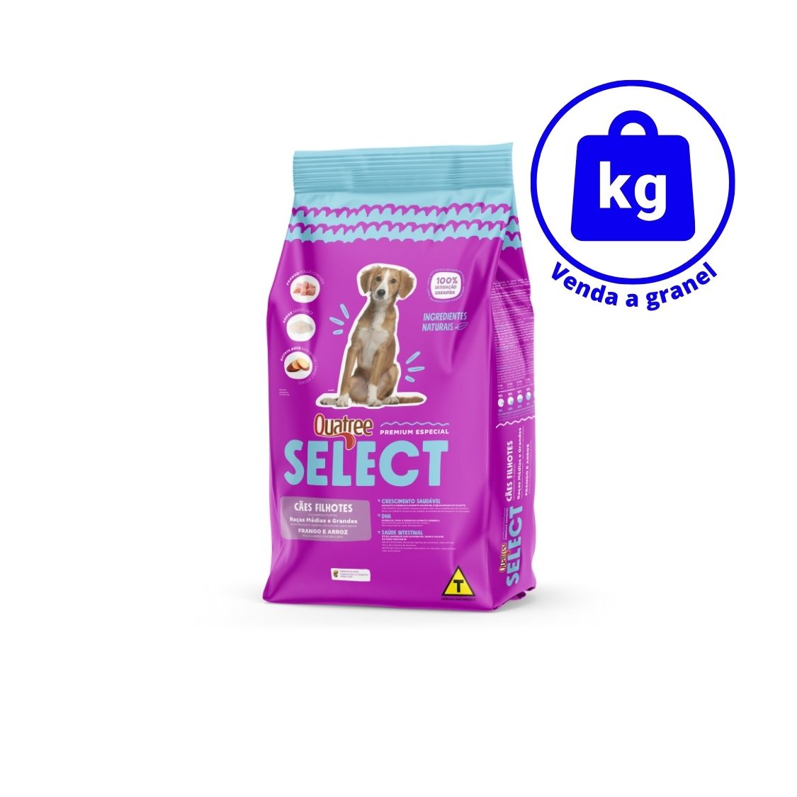 Ração Quatree Select Cães Filhotes Raças Medias e Grandes a GRANEL Ração Quatree Select Cães Filhotes Raças Medias e Grandes a GRANEL
