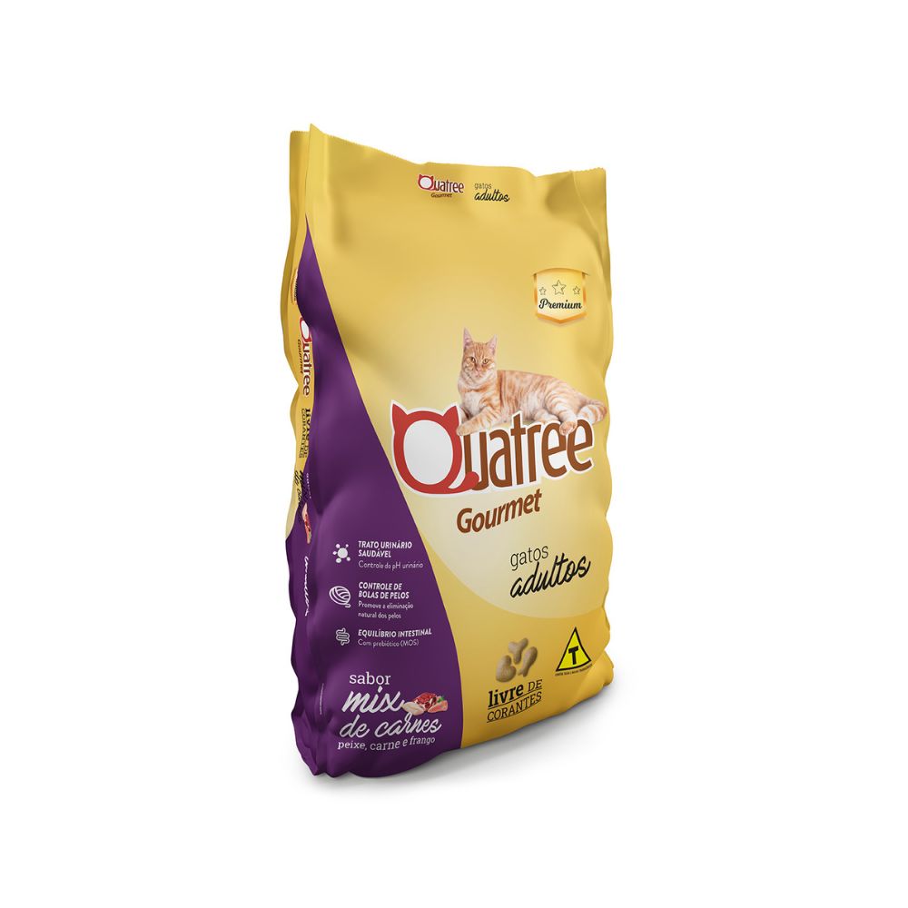 Ração Quatree Gourmet Gatos Adultos Mix de Carnes 20Kg Ração Quatree Gourmet Gatos Adultos Mix de Carnes 20Kg