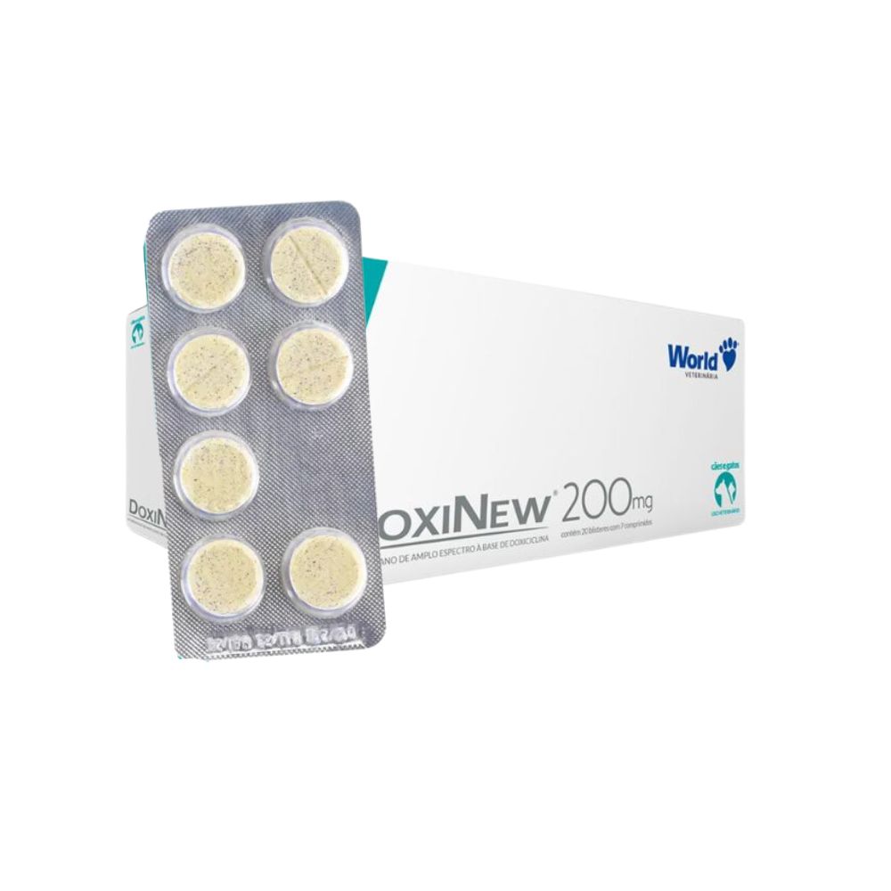 Antibiotico Doxinew World 200mg Blister com 7 comprimidos Antibiotico Doxinew World 200mg Blister com 7 comprimidos