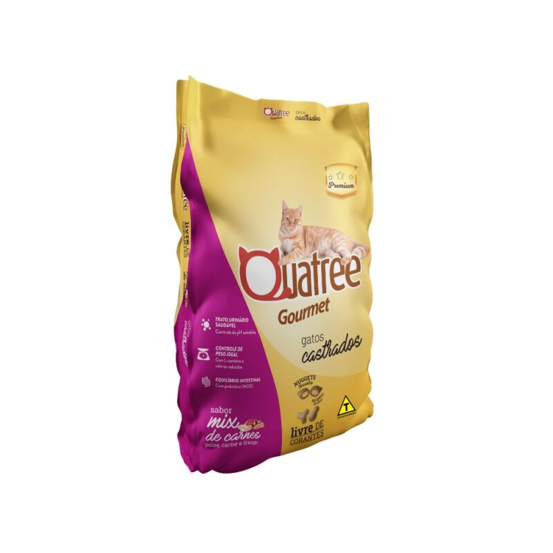 Ração Quatree Gourmet Gatos Castrados Mix de Carnes 10.1Kg Ração Quatree Gourmet Gatos Castrados Mix de Carnes 10.1Kg