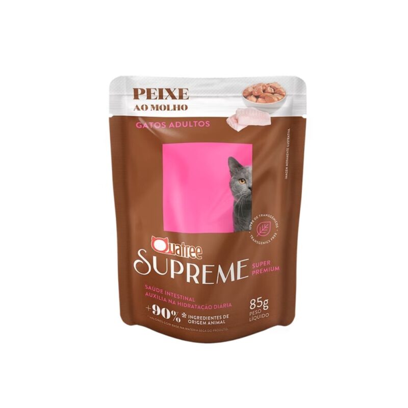 Sache Quatree Supreme Gatos Adultos Sabor Peixe 85g