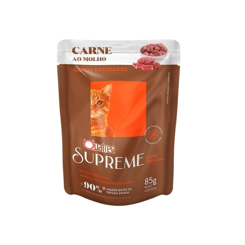 Sache Quatree Supreme Gatos Castrados Sabor Carne 100g
