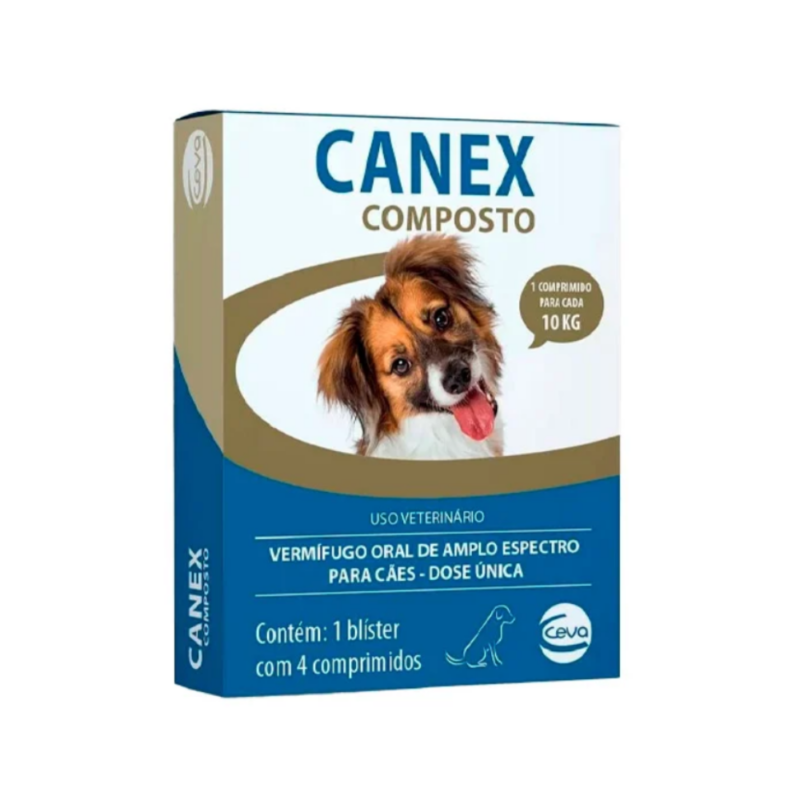 Vermifugo Canex Composto com 4 Comprimidos