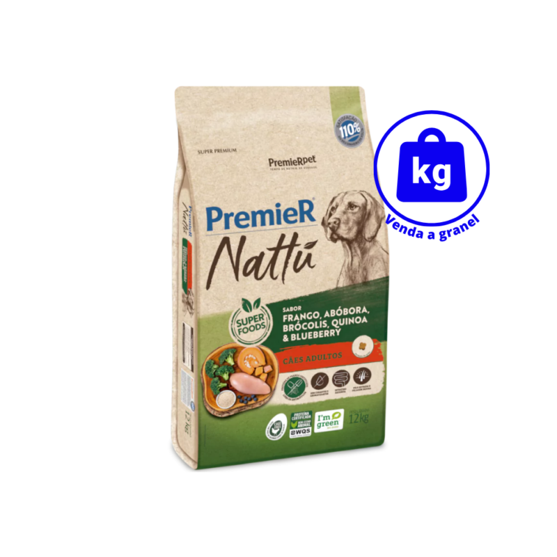 Ração Premier Nattu Cães Adultos Porte Medio a GRANEL