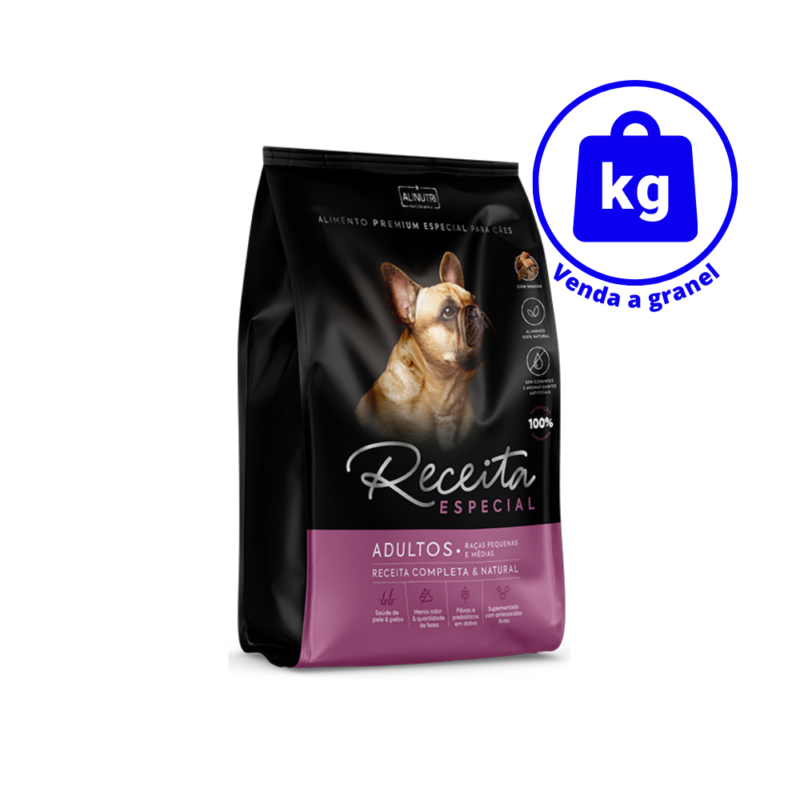 Ração Receita Especial Cães Adultos Raças Pequenas e Medias a Granel