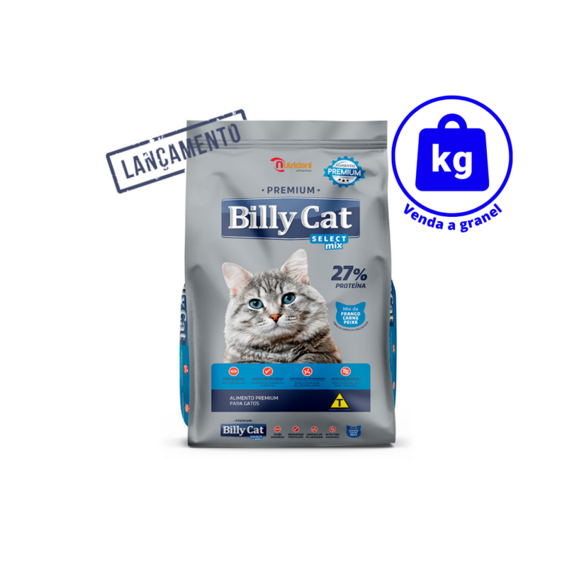 Ração Billy Cat Mix Carne, Peixe e Frango a GRANEL