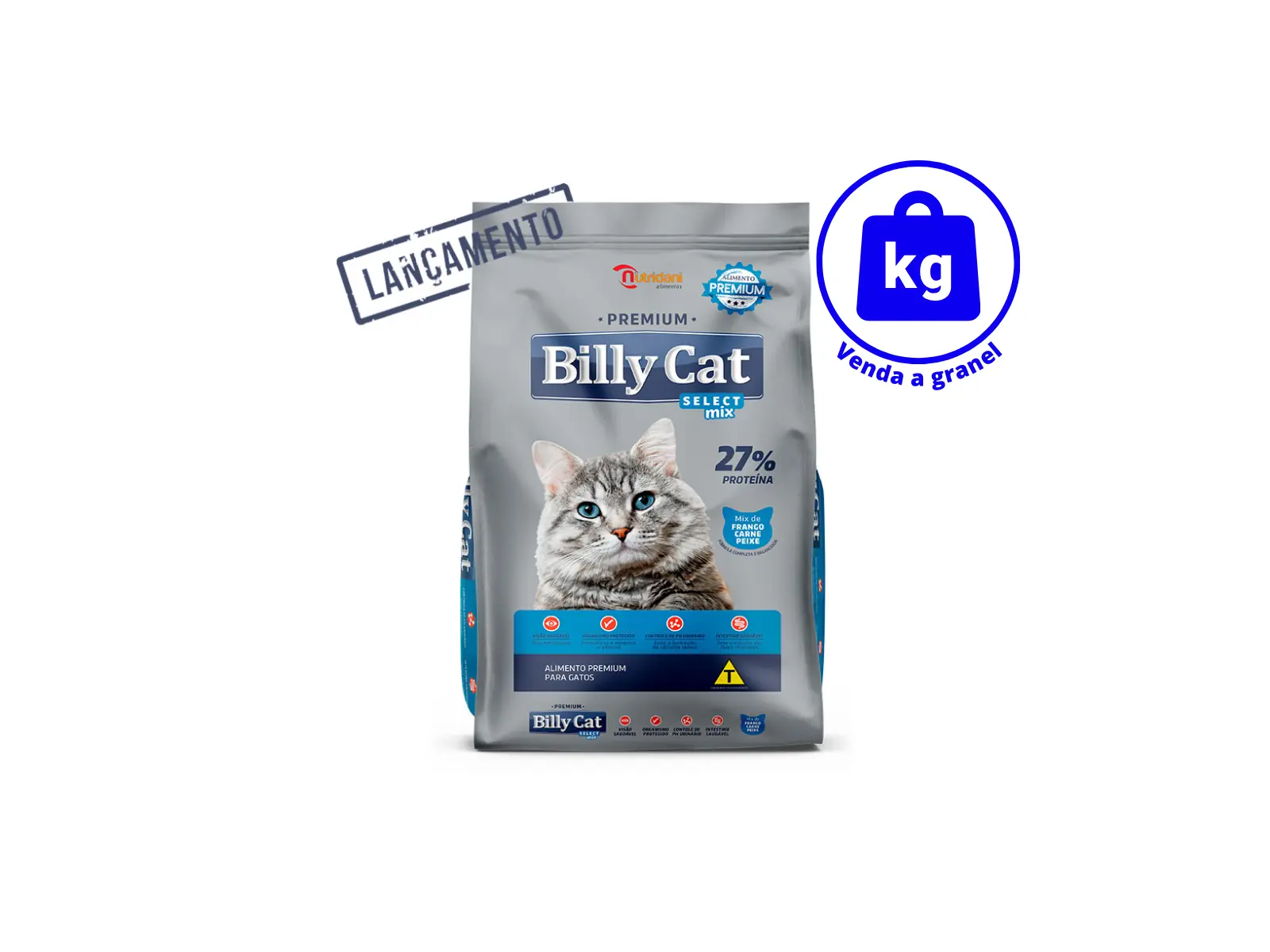Ração Billy Cat Mix Carne, Peixe e Frango a GRANEL