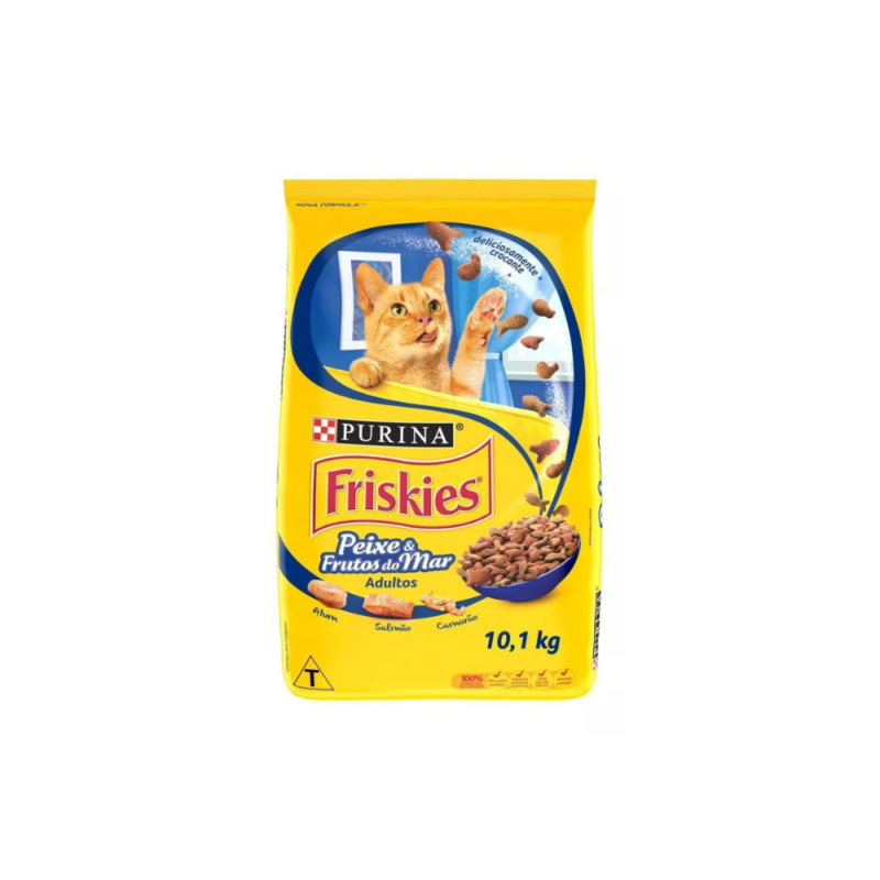 Ração Friskies Gatos Adultos Peixe e Frutos do Mar 10.1Kg