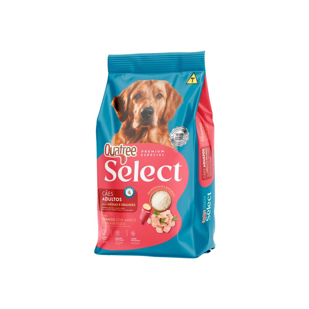Ração Quatree Select Cães Adultos Raças Medias e Grandes 20Kg Ração Quatree Select Cães Adultos Raças Medias e Grandes 20Kg