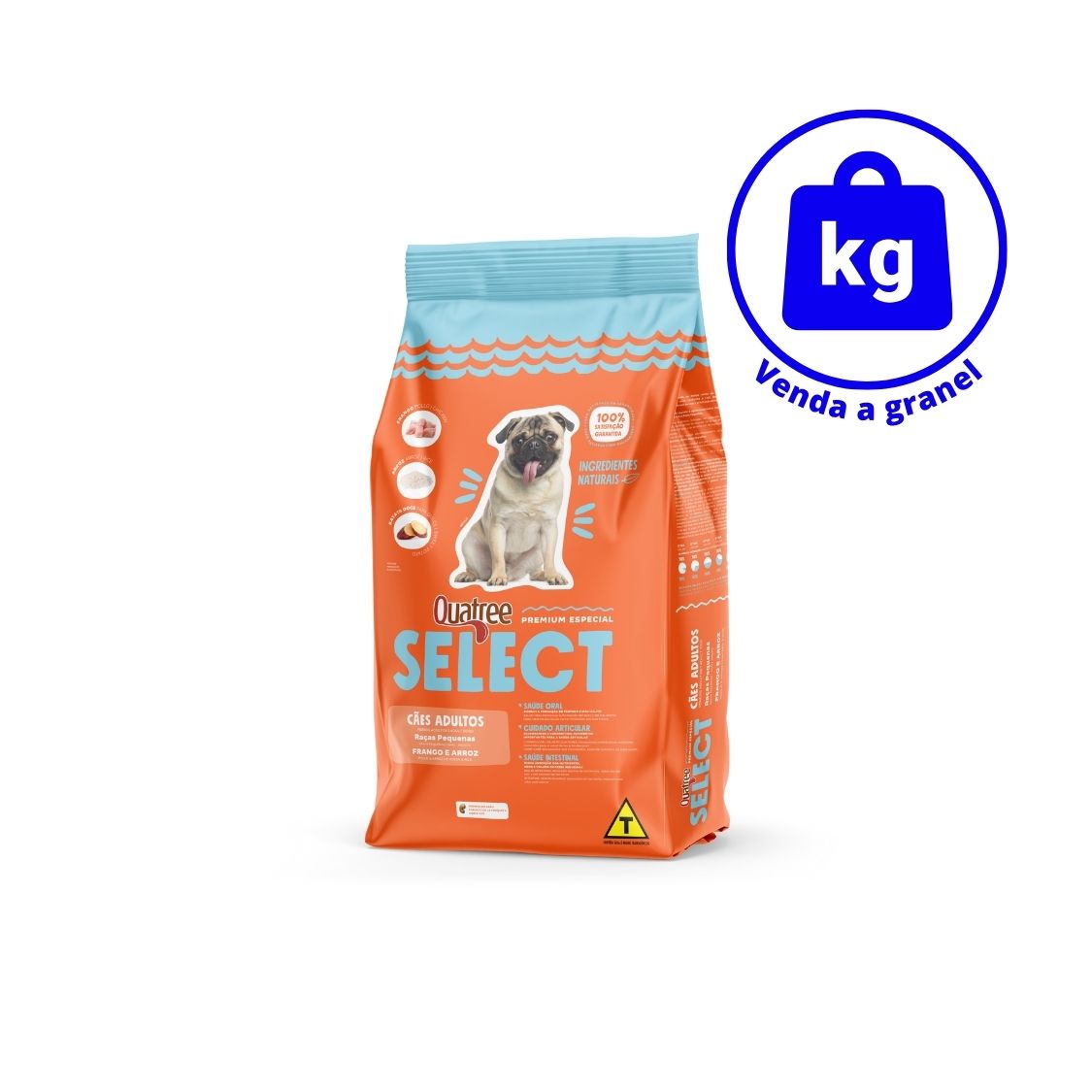 Ração Quatree Select Cães Adultos Raças Pequenas Frango e Arroz a Granel - 1Kg Ração Quatree Select Cães Adultos Raças Pequenas Frango e Arroz a Granel - 1Kg