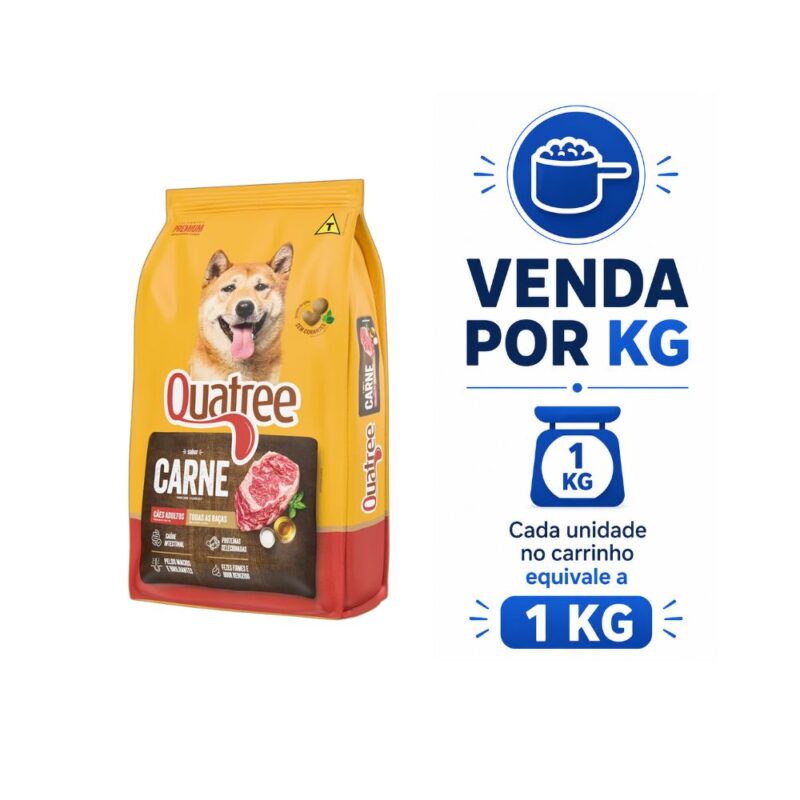 Ração Quatree Gourmet Cães Adultos Todas as Raças Carne a Granel - 1Kg
