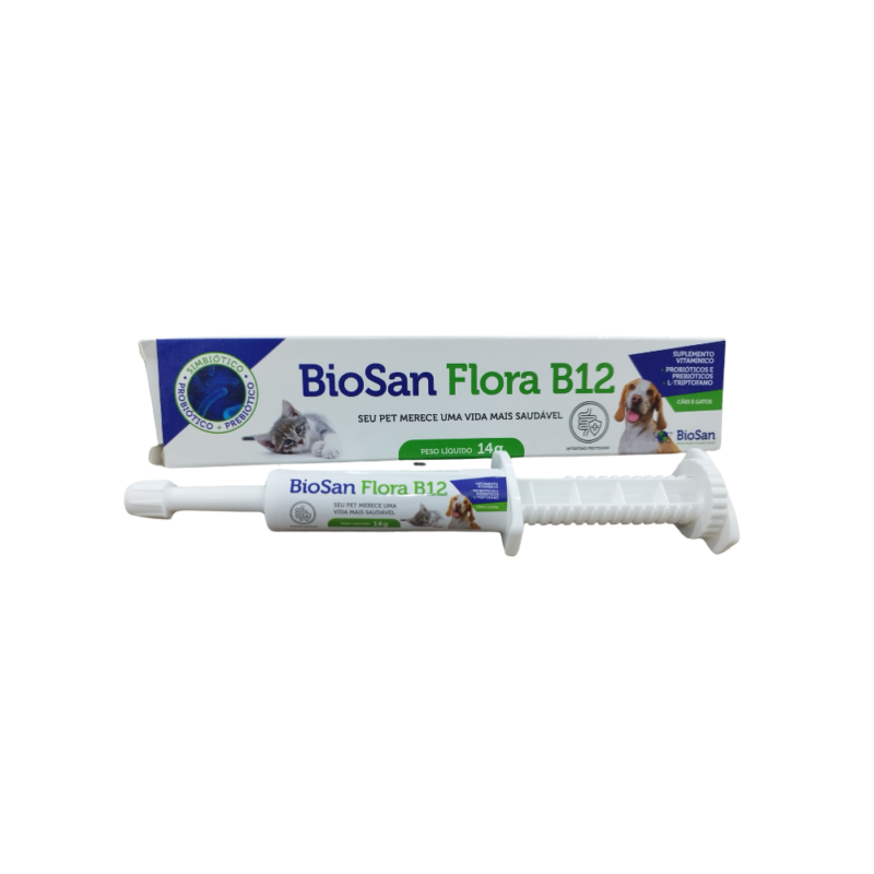 Probiotico para Cães e Gatos Biosan Flora Pet B12 14g Probiotico para Cães e Gatos Biosan Flora Pet B12 14g