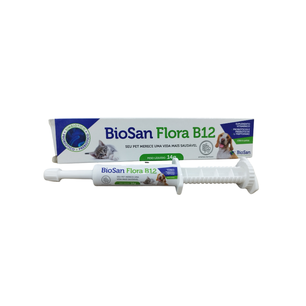 Probiotico para Cães e Gatos Biosan Flora Pet B12 14g Probiotico para Cães e Gatos Biosan Flora Pet B12 14g