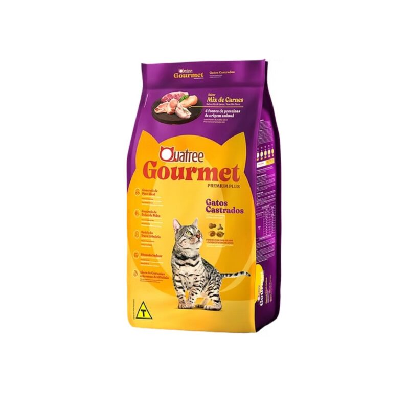 Ração Quatree Gourmet Gatos Castrados Mix de Carnes Saco 20 Kg Ração Quatree Gourmet Gatos Castrados Mix de Carnes Saco 20 Kg