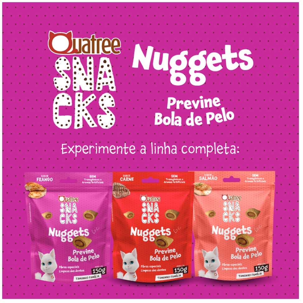 Quatree Snacks Nuggets Gatos Bola de Pelo Frango 60g Quatree Snacks Nuggets Gatos Bola de Pelo Frango 60g