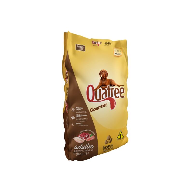 Ração Quatree Gourmet Cães Adultos Raças Medias e Grandes 15Kg Ração Quatree Gourmet Cães Adultos Raças Medias e Grandes 15Kg