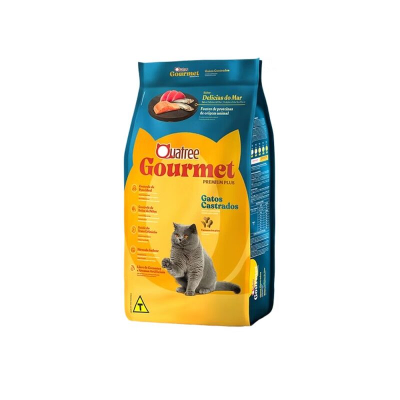 Ração Quatree Gourmet Gatos Castrados Delicias do Mar Saco 10.1Kg Ração Quatree Gourmet Gatos Castrados Delicias do Mar Saco 10.1Kg