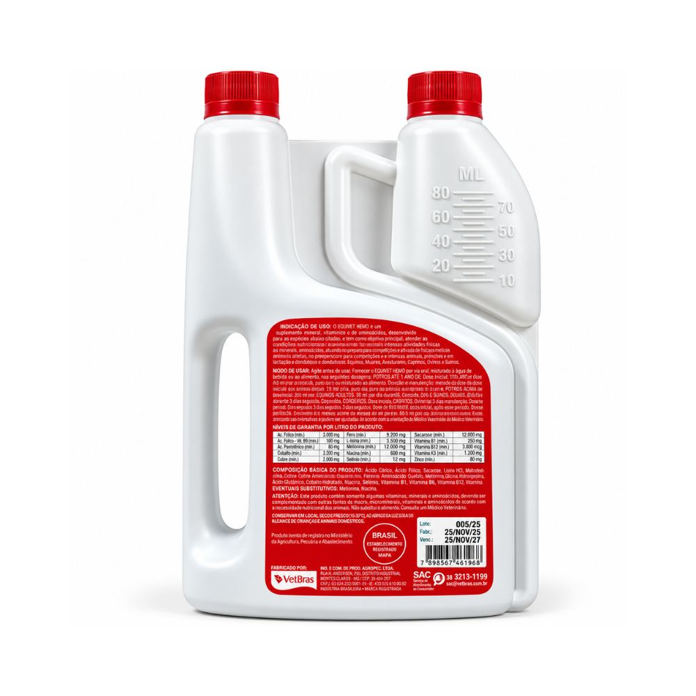 Suplemento para Equinos Equivet Hemo 1L Suplemento para Equinos Equivet Hemo 1L